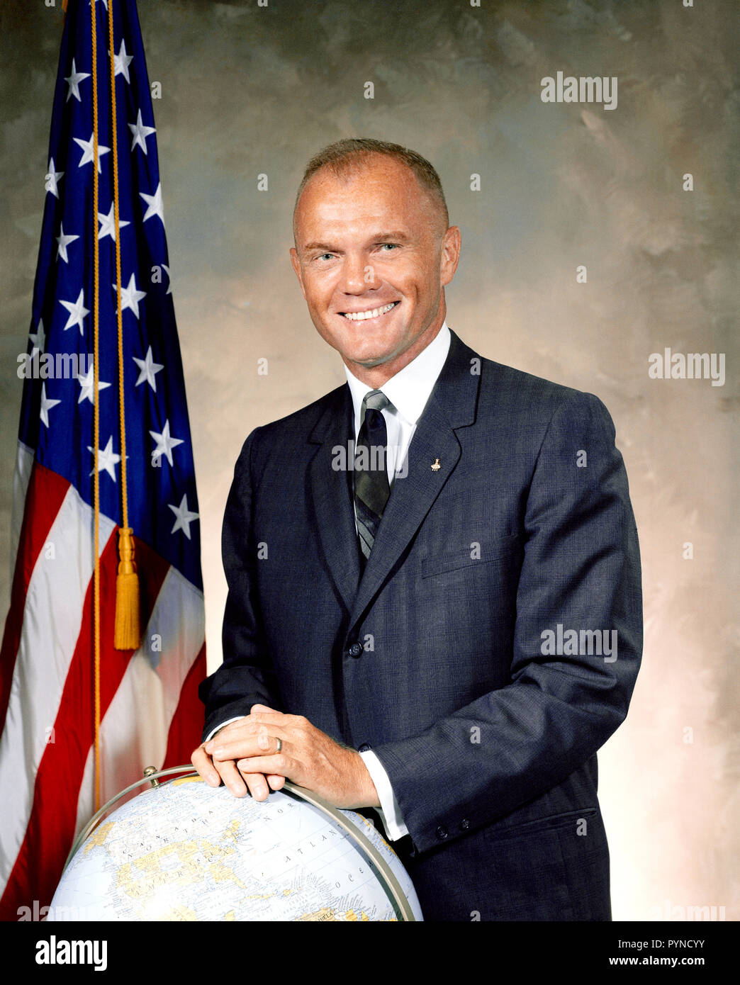 (December 1964) --- Astronaut Lt. Col. John H. Glenn, Jr.  He was the first American to orbit the Earth in a Project Mercury spacecraft on February 20, 1962.  Glenn resigned from the NASA astronaut group in January 1964. Stock Photo