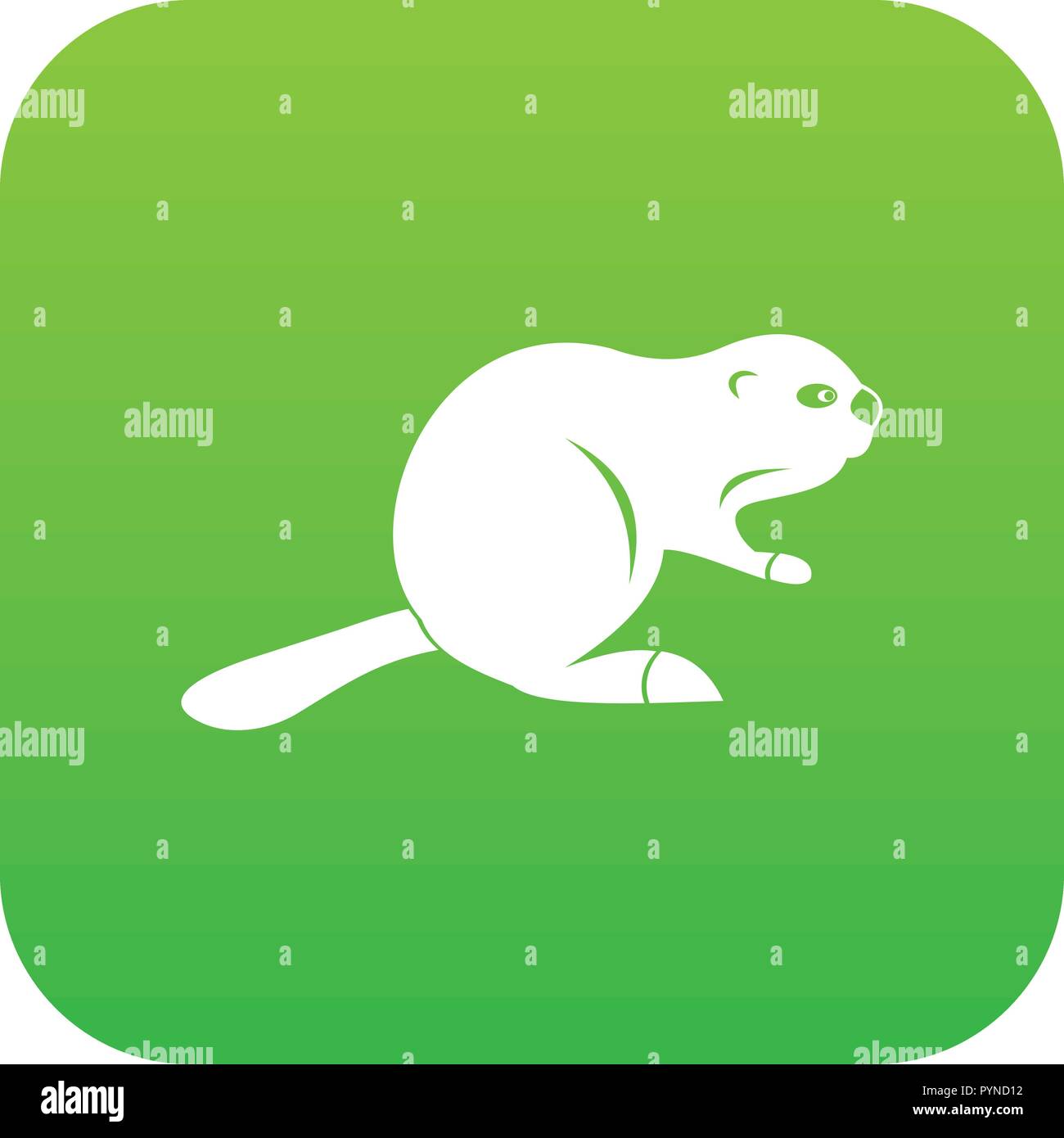 Canadian beaver icon digital green Stock Vector