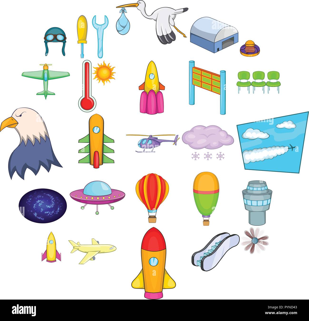 Air navigation icons set, cartoon style Stock Vector Image & Art - Alamy