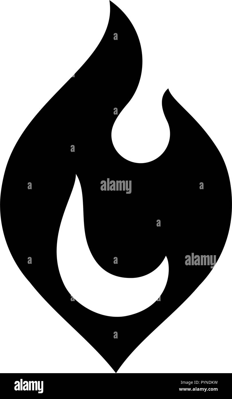 Fire flames, new black icon vector illustration Stock Vector Image ...