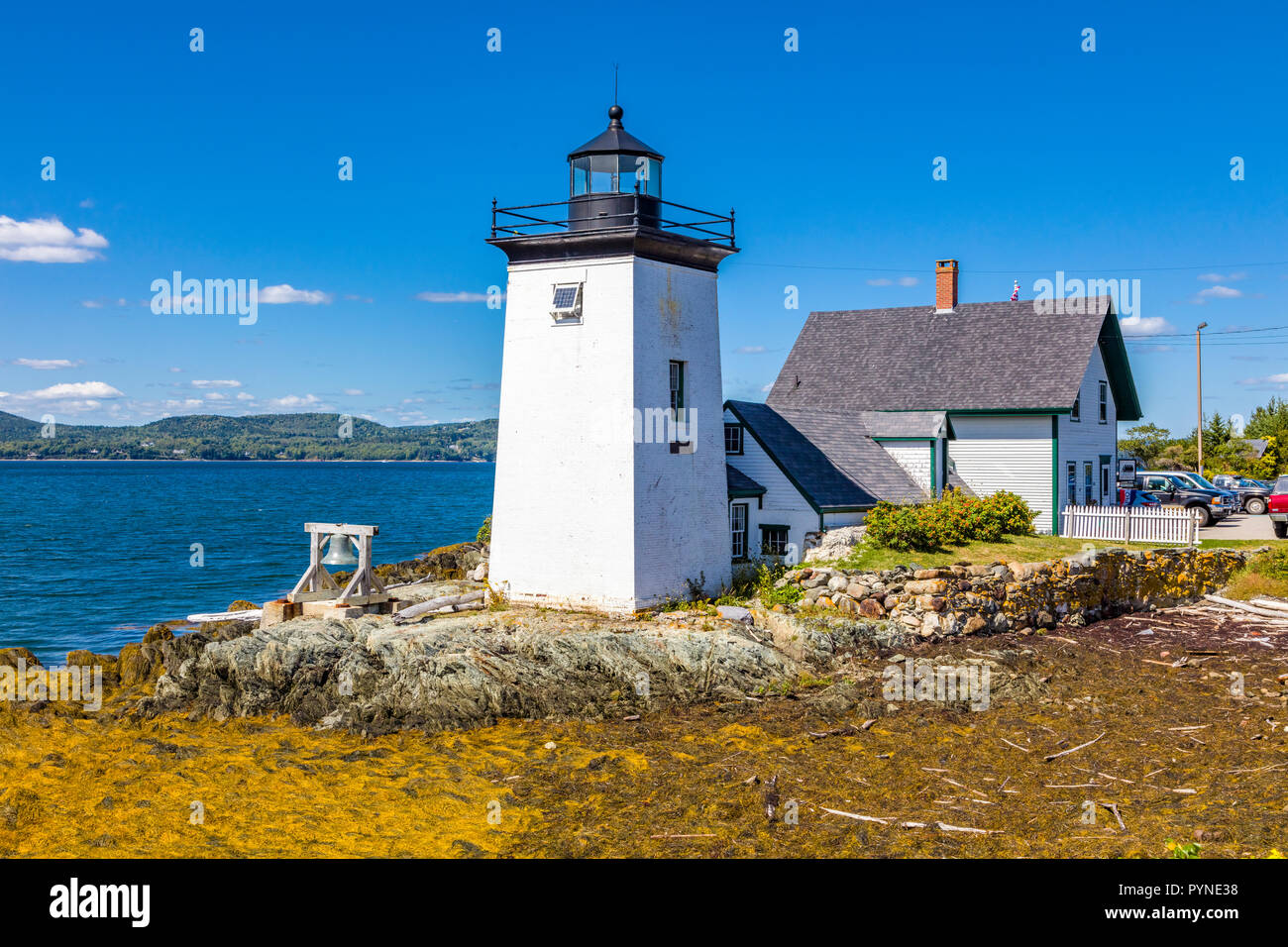Grindle Point Light on Islesboro Island in Penobscot Bay in Maine in the United States Stock