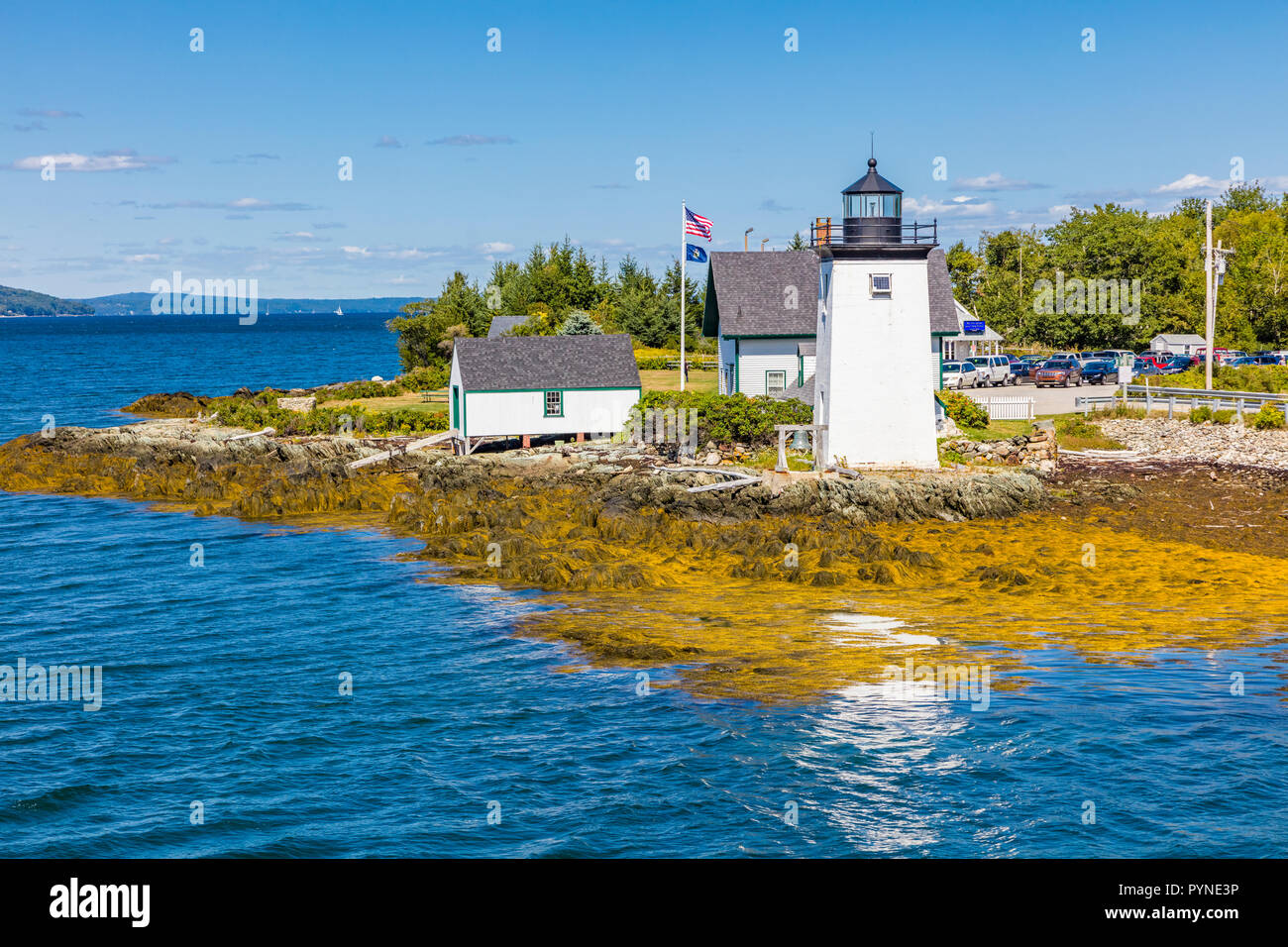 Grindle Point Light on Islesboro Island in Penobscot Bay in Maine in the United States Stock
