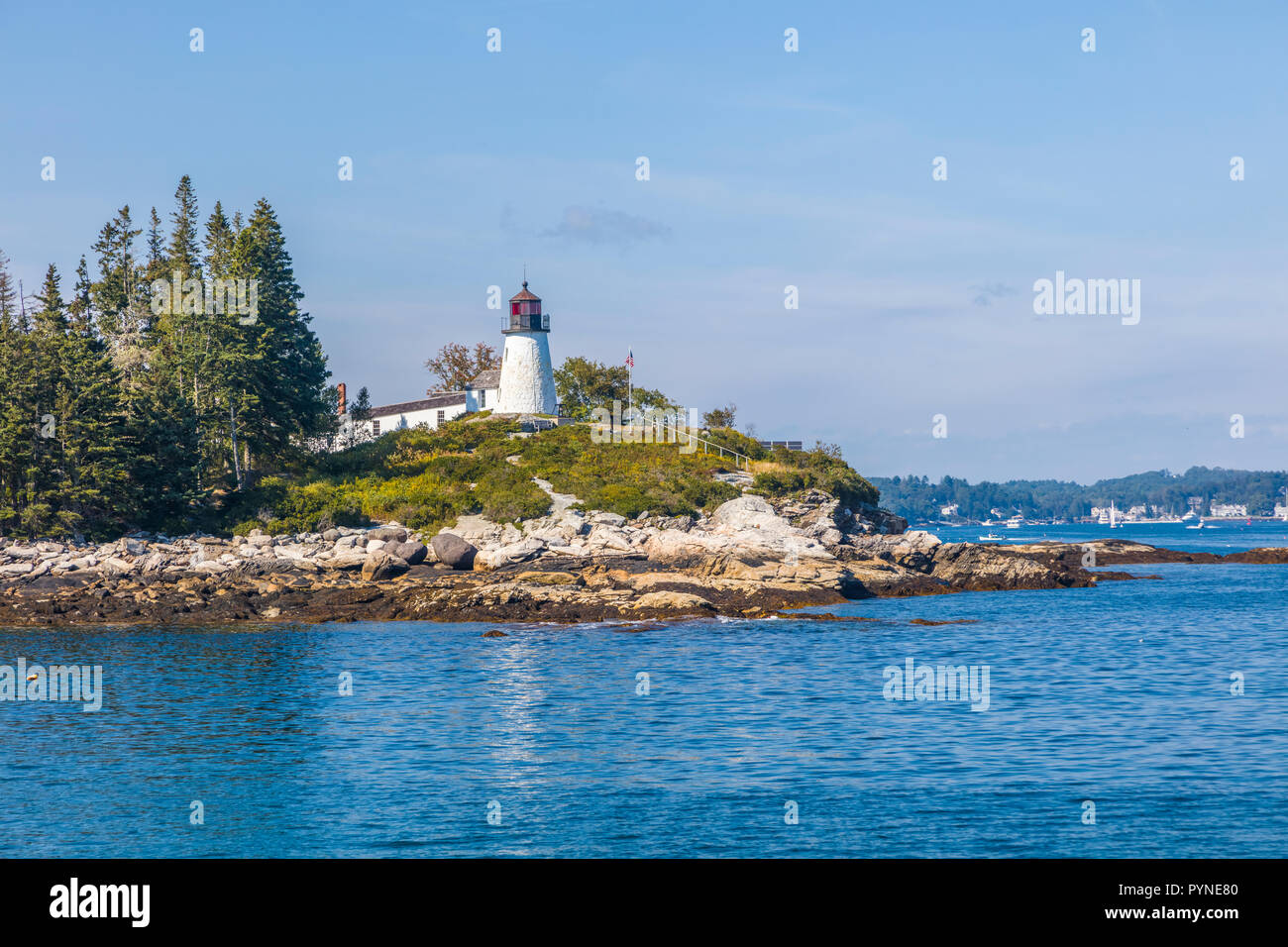 Burnt Island Light built 1821 on the west entrance to Boothbay Harbor