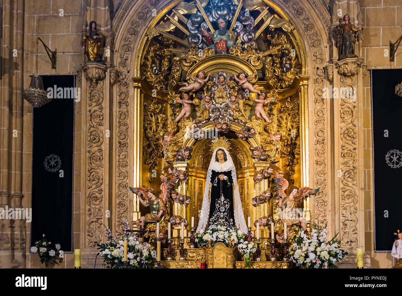 Chapel of Solitude. The New Cathedral is, together with the Old Cathedral, one of the two cathedrals of Salamanca, Castilla y Leon, Spain, Europe Stock Photo