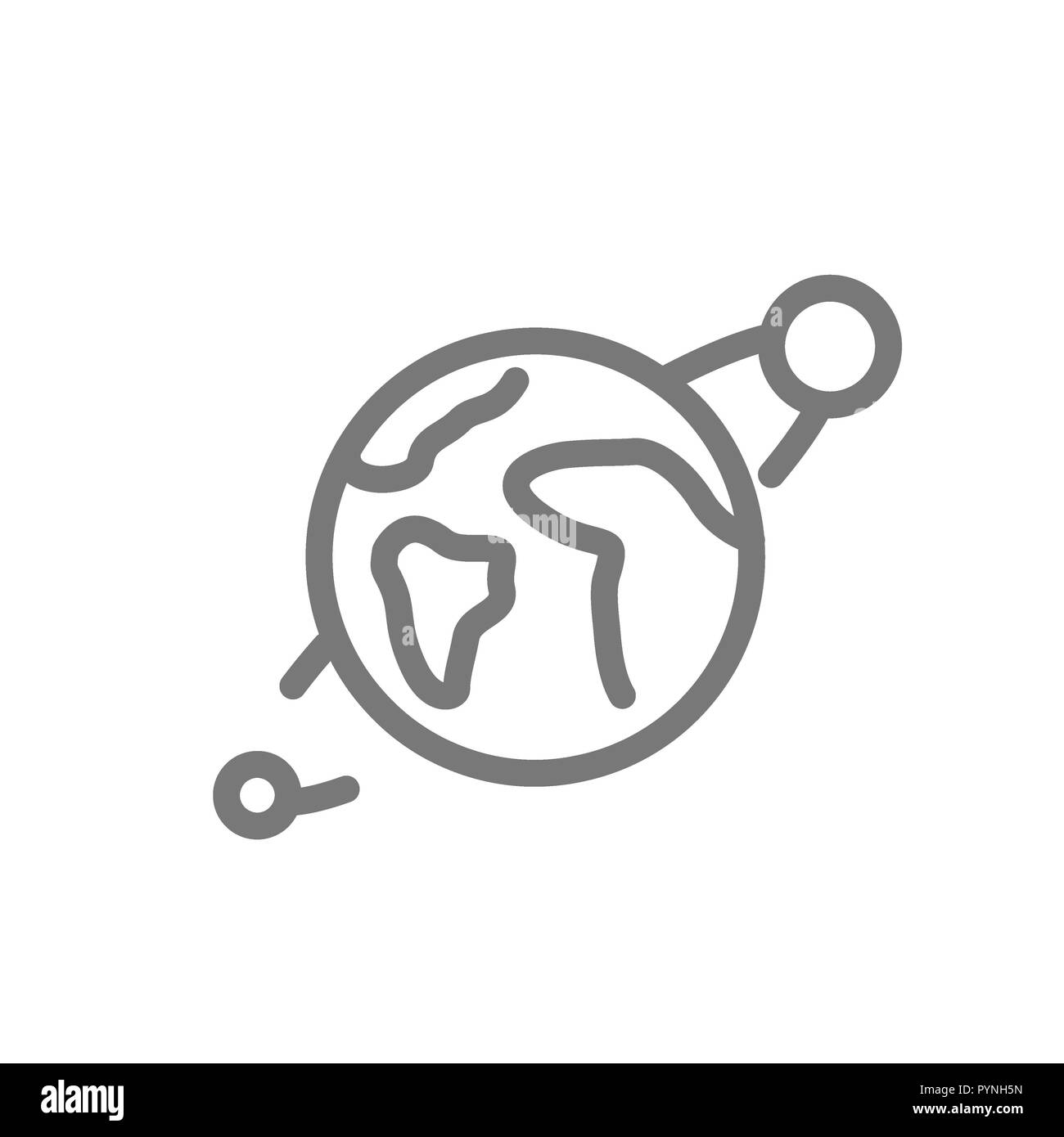 Simple planet line icon. Symbol and sign illustration design. Isolated on white background Stock Photo