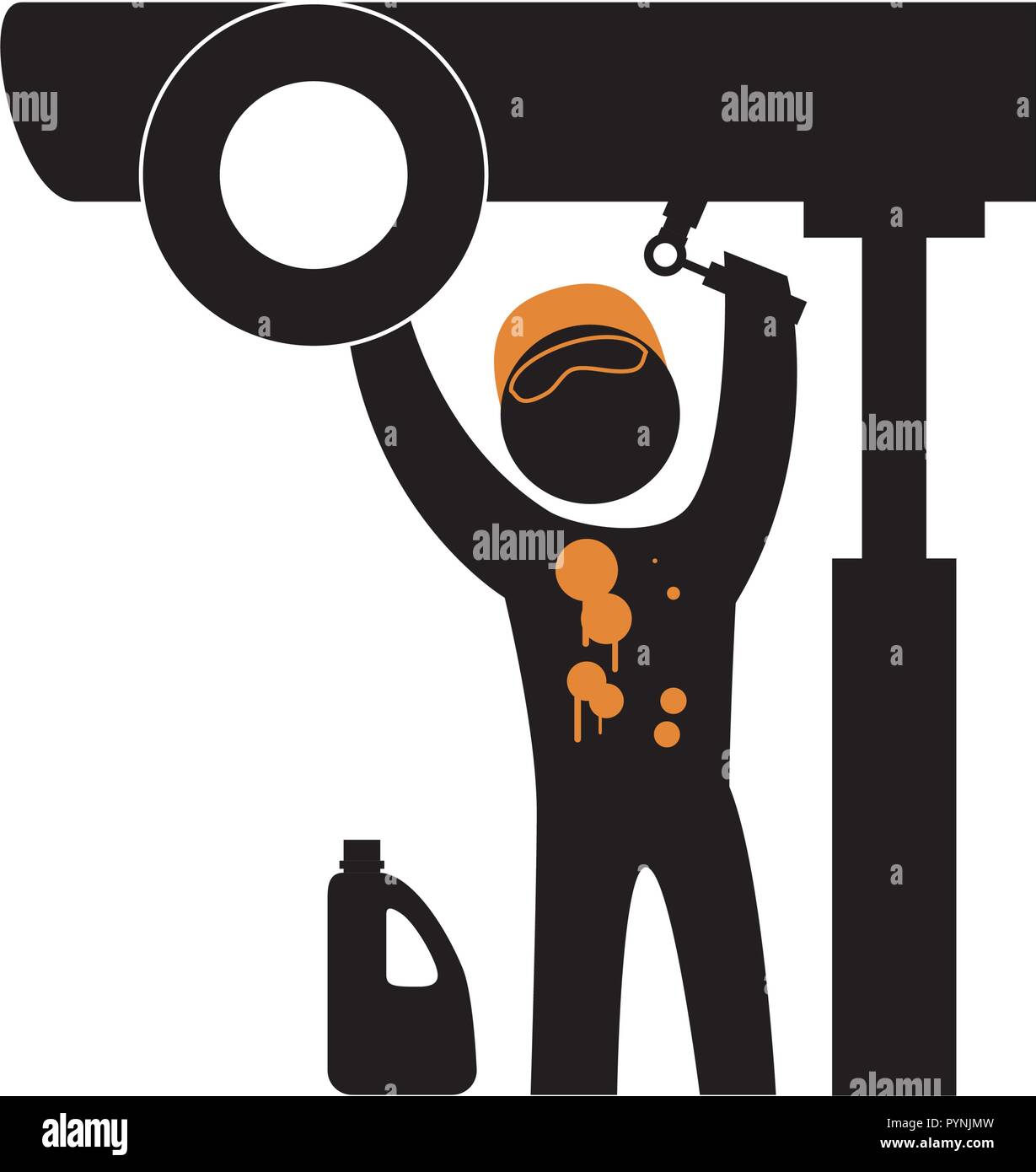 worker mechanic silhouette avatar vector illustration design Stock Vector