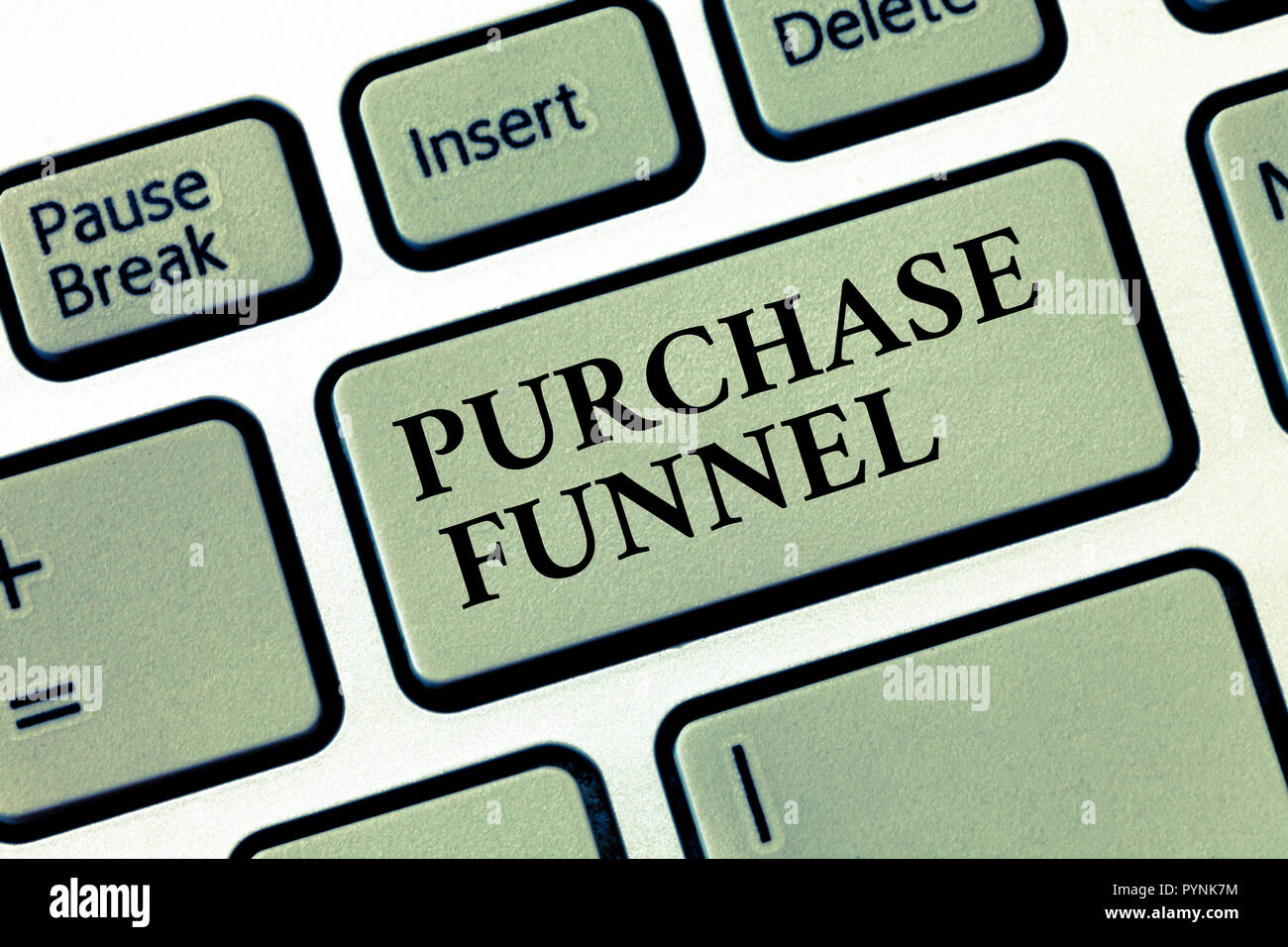 Handwriting text Purchase Funnel. Concept meaning consumer model which