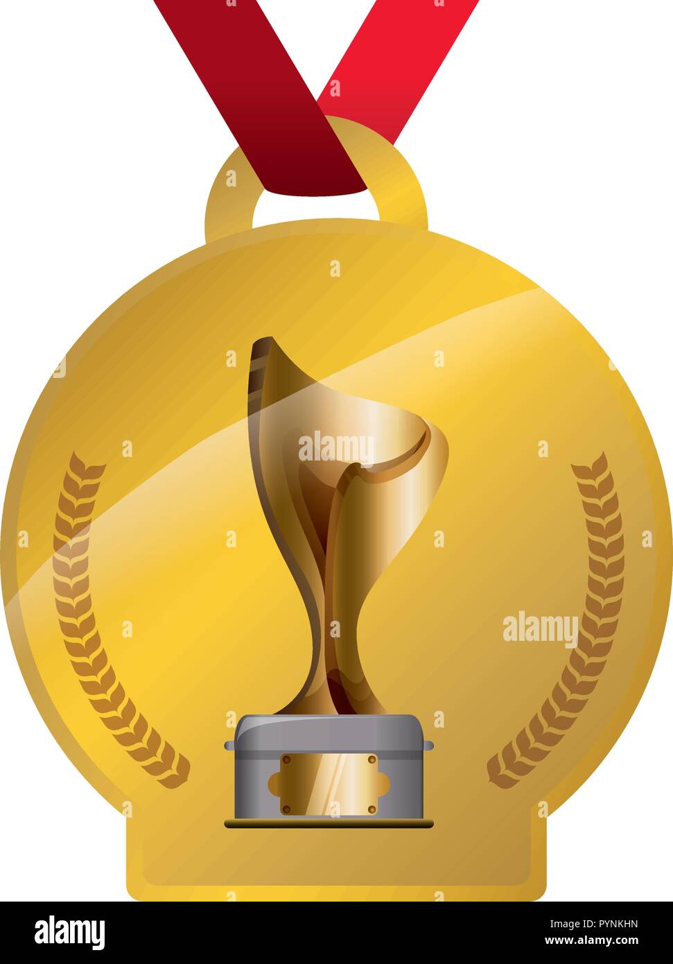 medal with trophy cup award vector illustration design Stock Vector ...