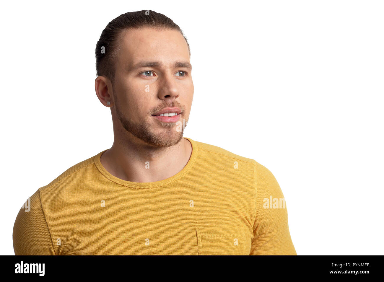 Portrait of handsome young man on white background Stock Photo - Alamy