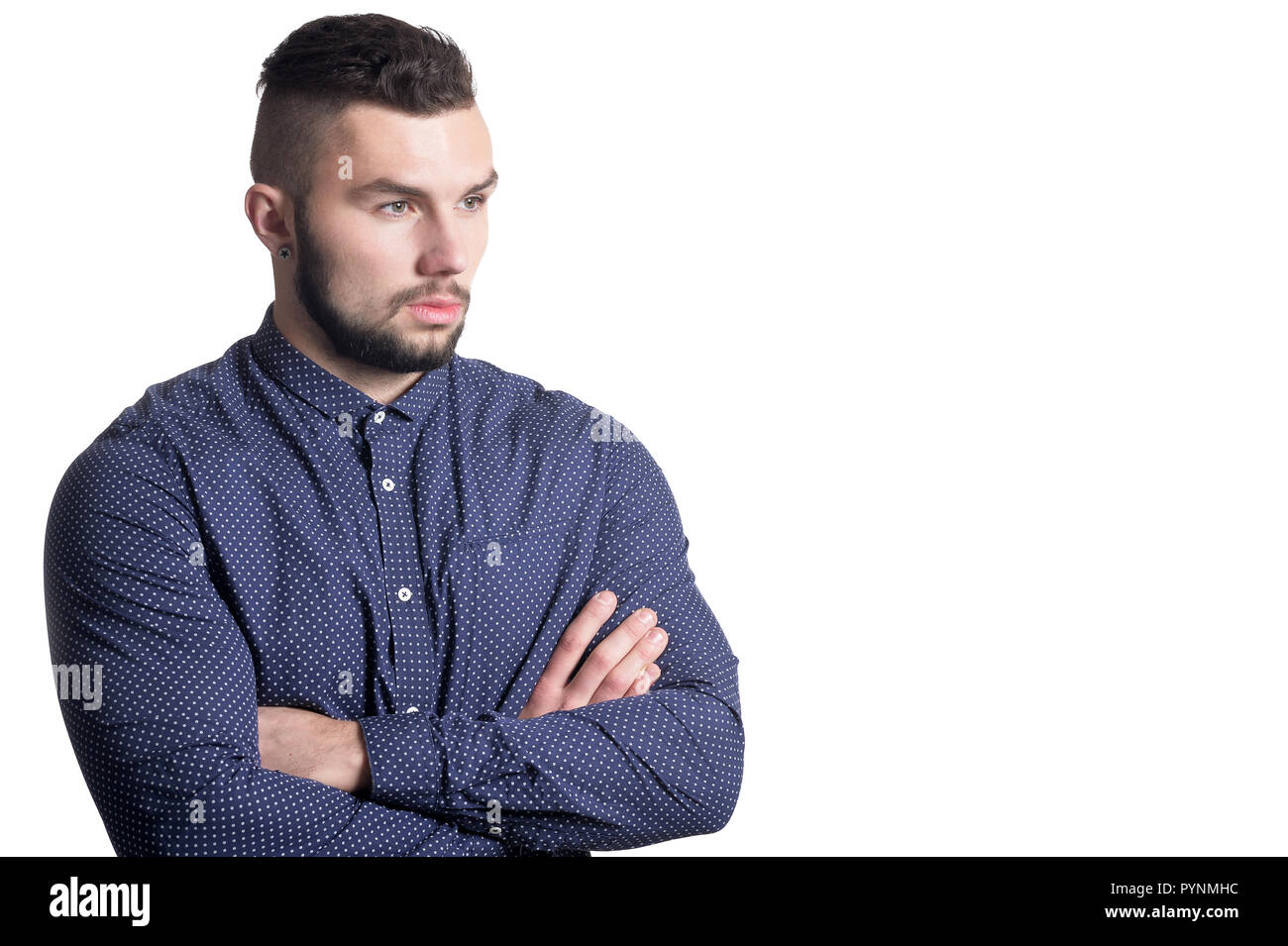 Portrait of handsome young man on white background Stock Photo - Alamy