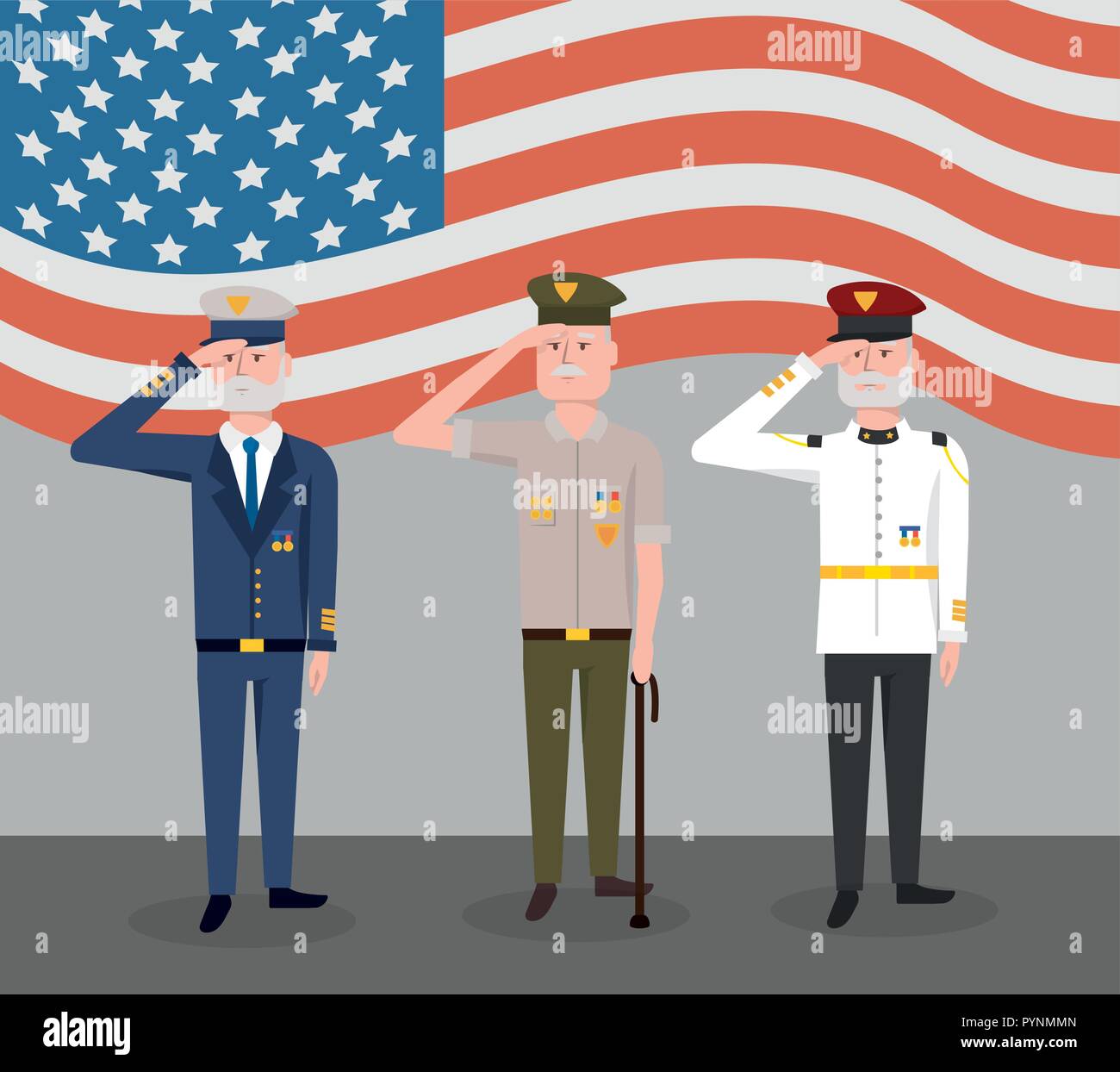 veterans army forces day celebration with flag Stock Vector Image & Art ...
