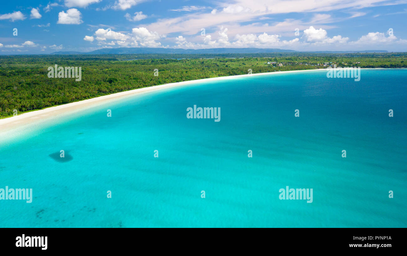 Aerial view of the Madwaer beach in the Kei Cecil island, Maluku ...