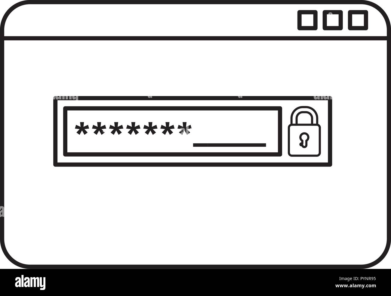 Template Webpage With Login Password Vector Illustration Design Stock