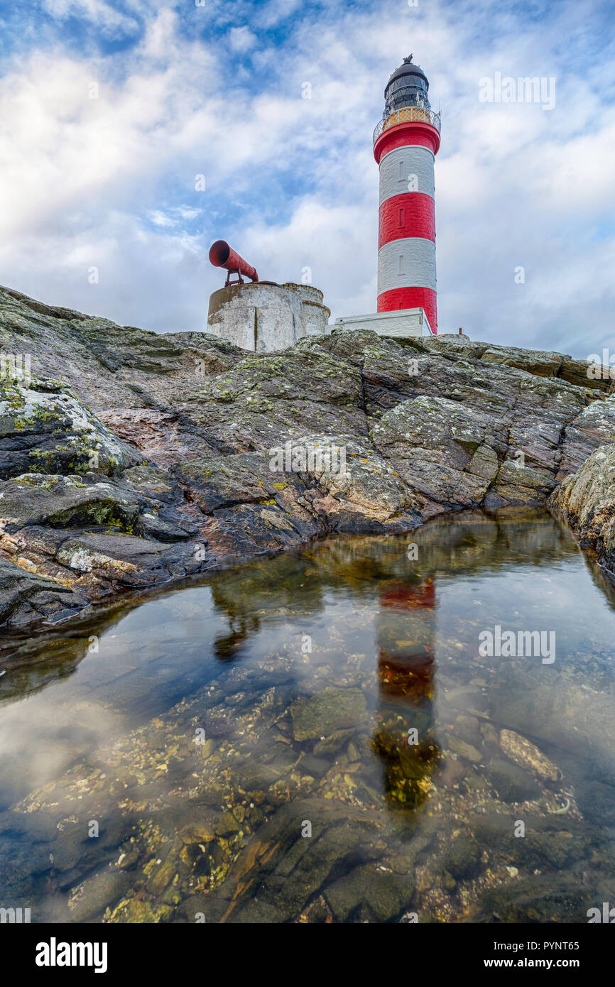 Eilean Glas Lighthouse, Isle of Scalpay, Outer Hebrides, Scotland Stock Photo