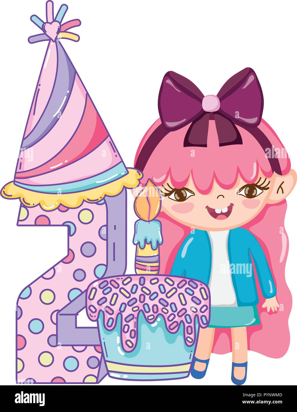 Happy birthday girl cartoons Stock Vector Image & Art Alamy