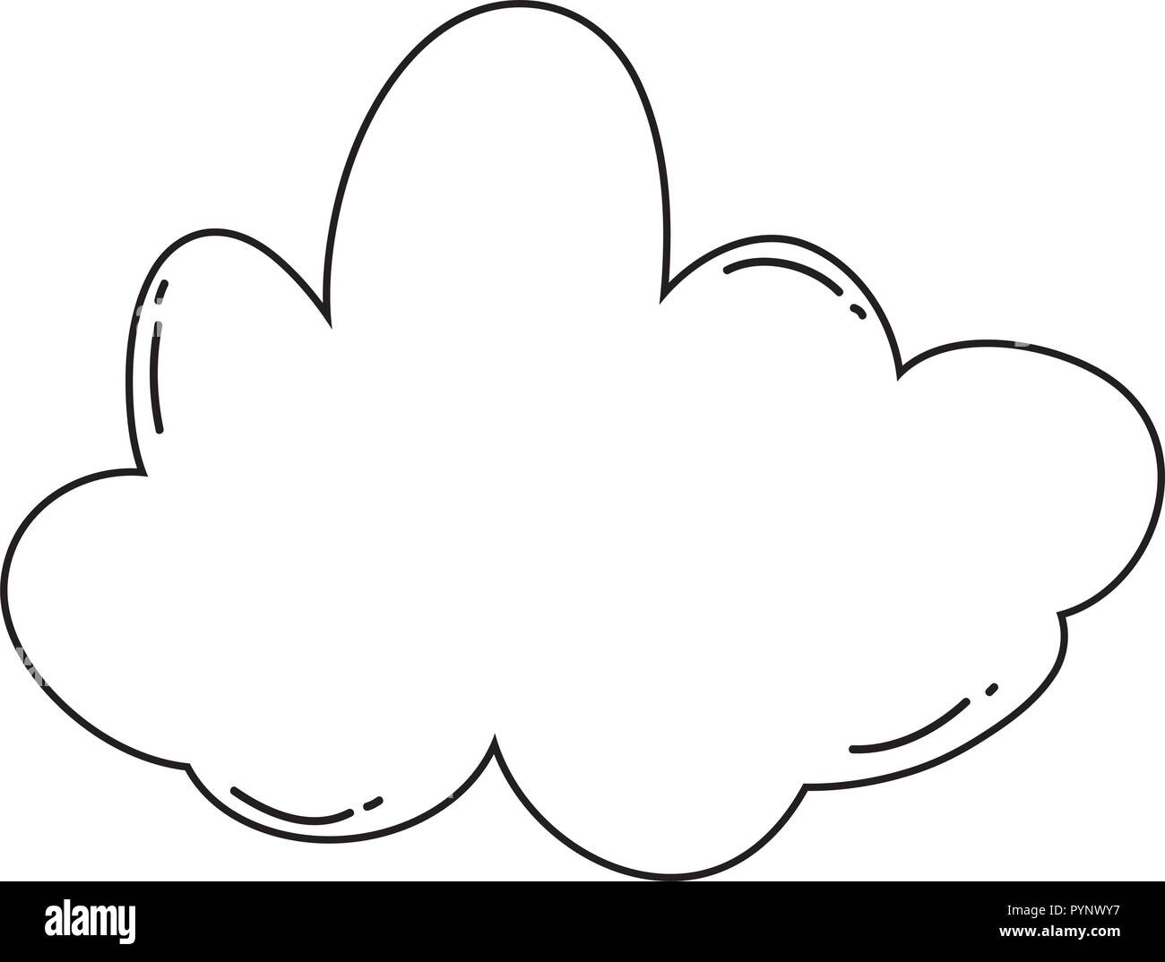 Cute cloud cartoon isolated black and white Stock Vector Image & Art ...