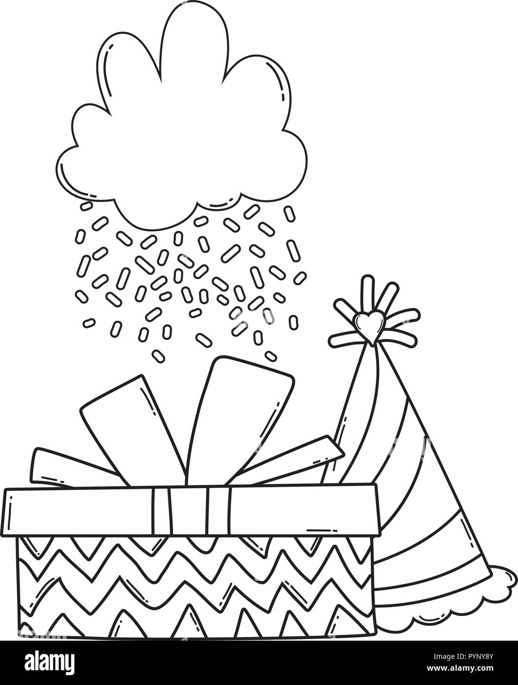 Happy birthday cartoons black and white Stock Vector Image & Art - Alamy