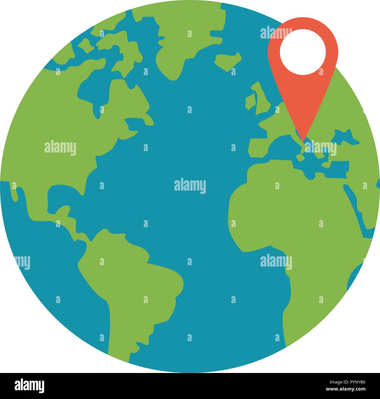 World with location pin vector illustration graphic design Stock Vector ...