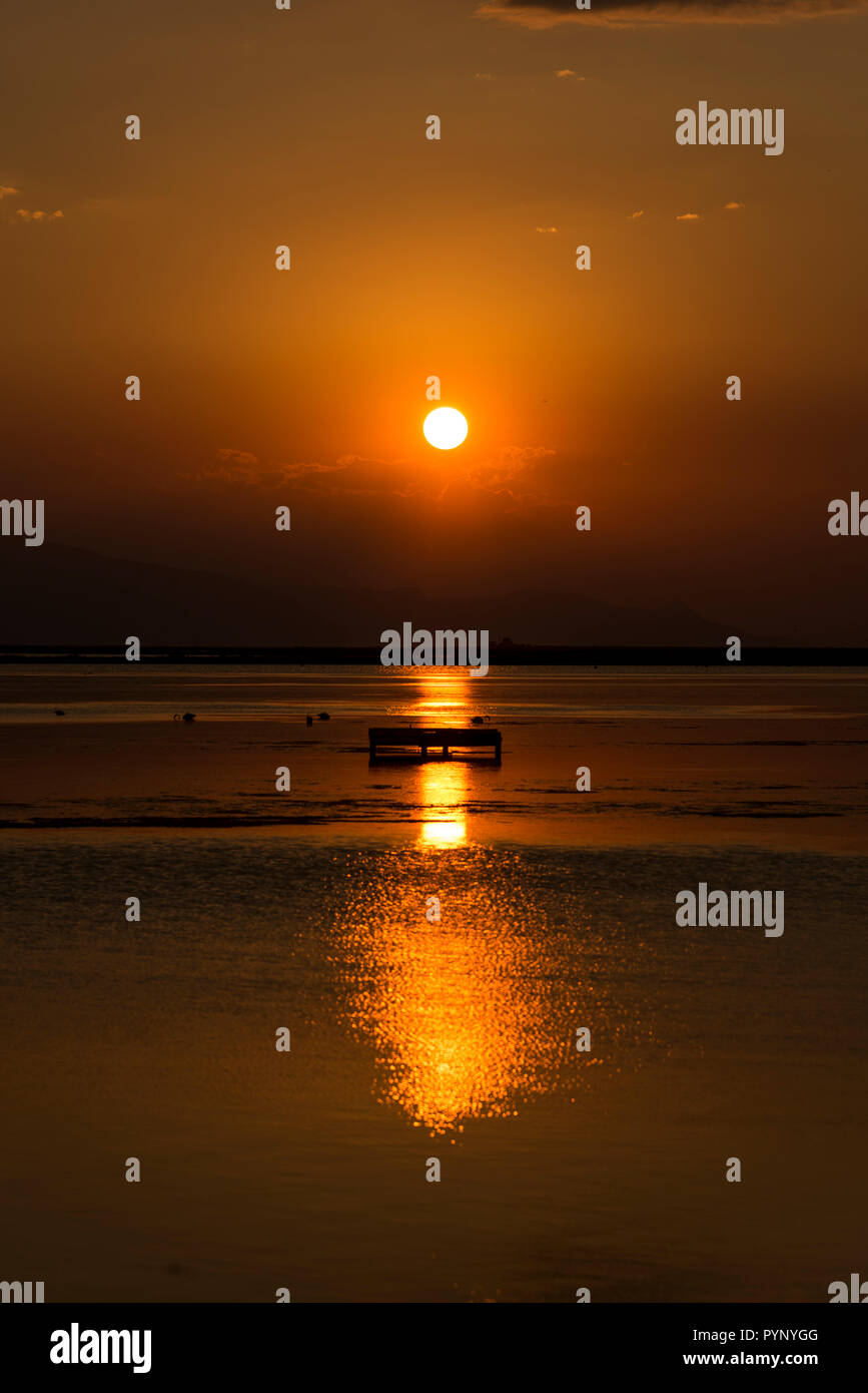 Sunset landscape with sea Stock Photo - Alamy