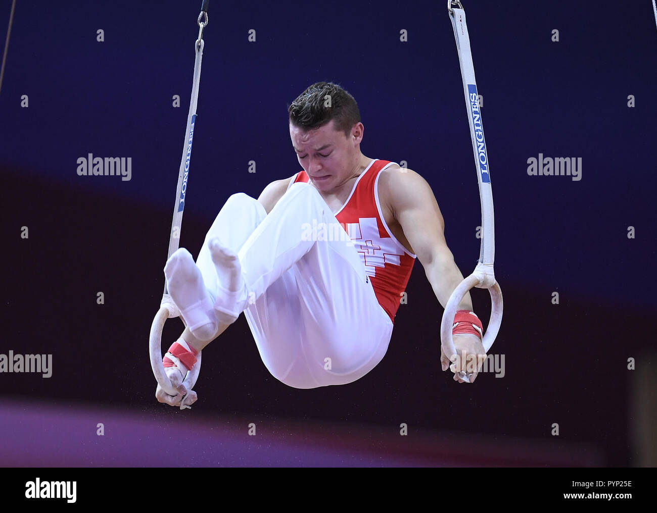 Doha, Katar. 29th Oct, 2018. Christian Baumann (SUI) at the rings