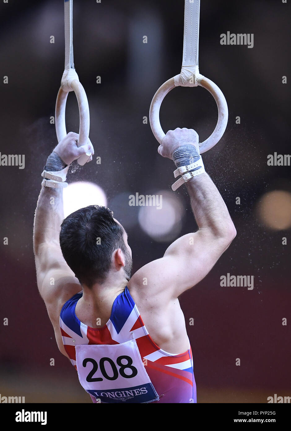Doha, Katar. 29th Oct, 2018. James Hall (GBR) at the rings, rings. GES