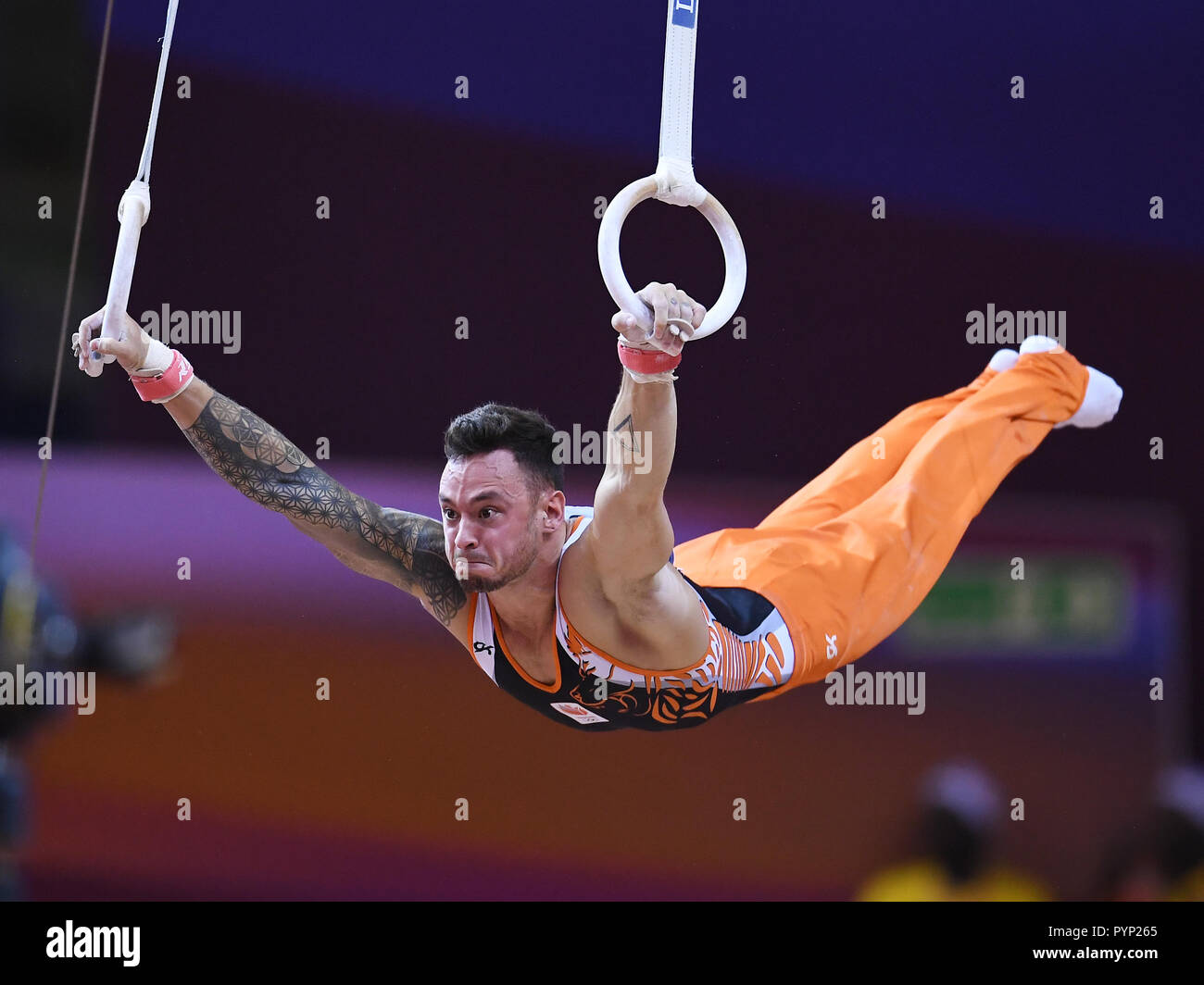 Doha, Katar. 29th Oct, 2018. Bart Deurloo at the rings