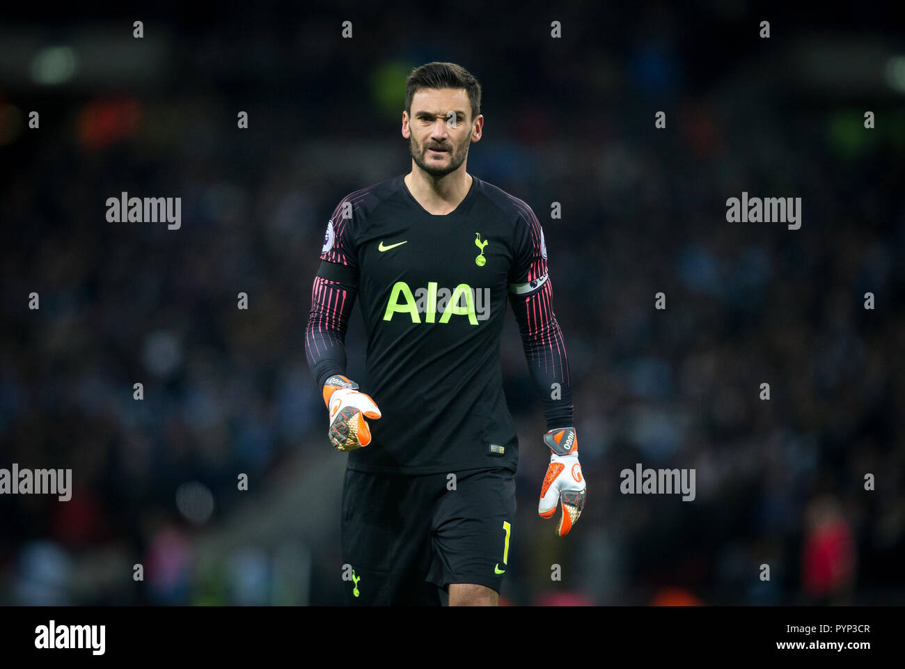 Goalkeeper Hugo Lloris of Spurs during the Premier League match between  Tottenham Hotspur and Manchester City at Wembley Stadium, London, England  on 29 October 2018. Photo by Andy Rowland. . (Photograph May