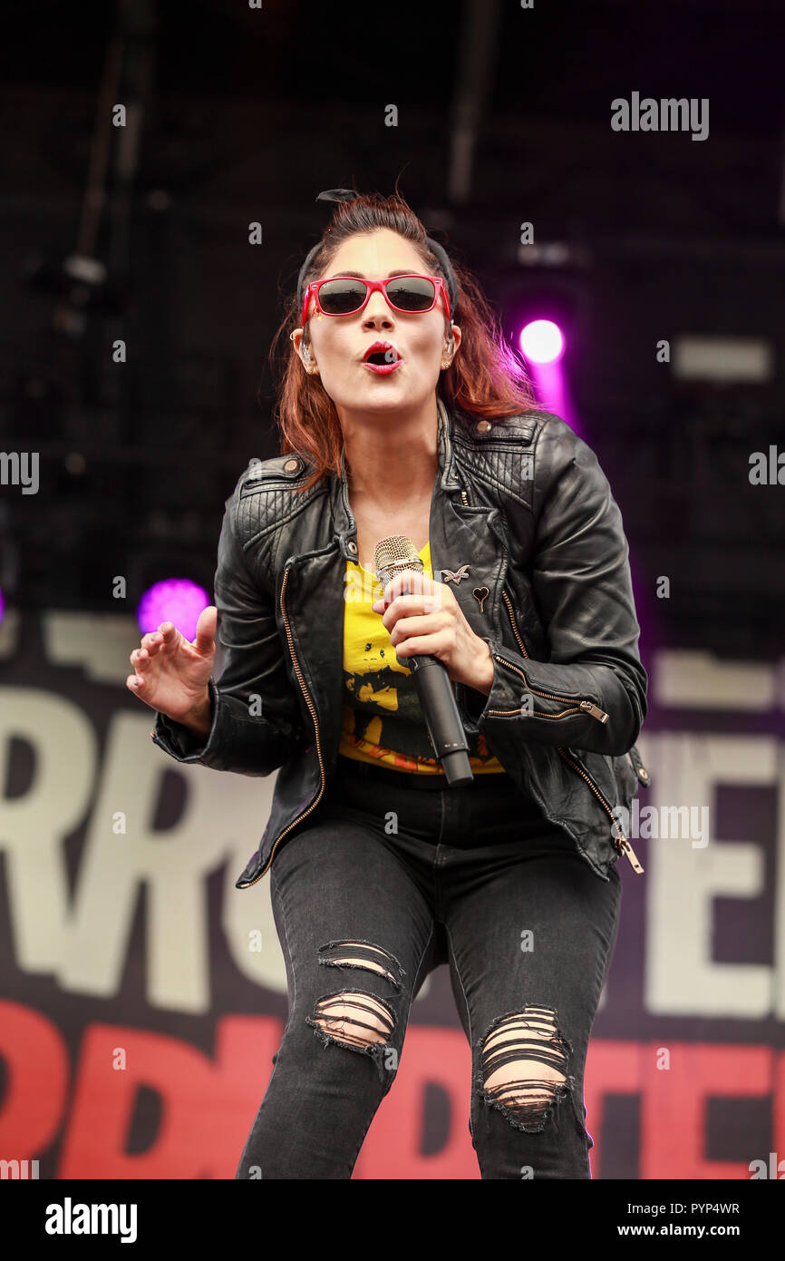 Huntington Beach Ca 28th Oct 18 Lead Vocalist Aimee Allen Of The Interrupters Performs At Surf City Blitz At Huntington State Beach On October 28 18 In Huntington Beach Ca Credit Cvp Image Huntington Beach Ca 28th Oct 18 Lead Vocalist Aimee Allen Of The Interrupters Performs At Surf City Blitz At Huntington State Beach On October 28 18 In Huntington Beach Ca Credit Cvp Image