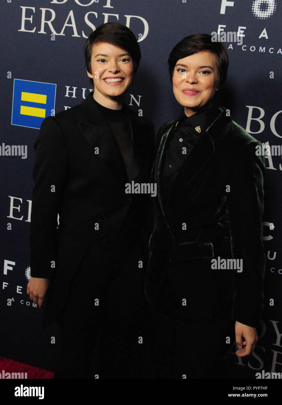 LOS ANGELES, CA - OCTOBER 29: Actress Emily Hinkler and sister