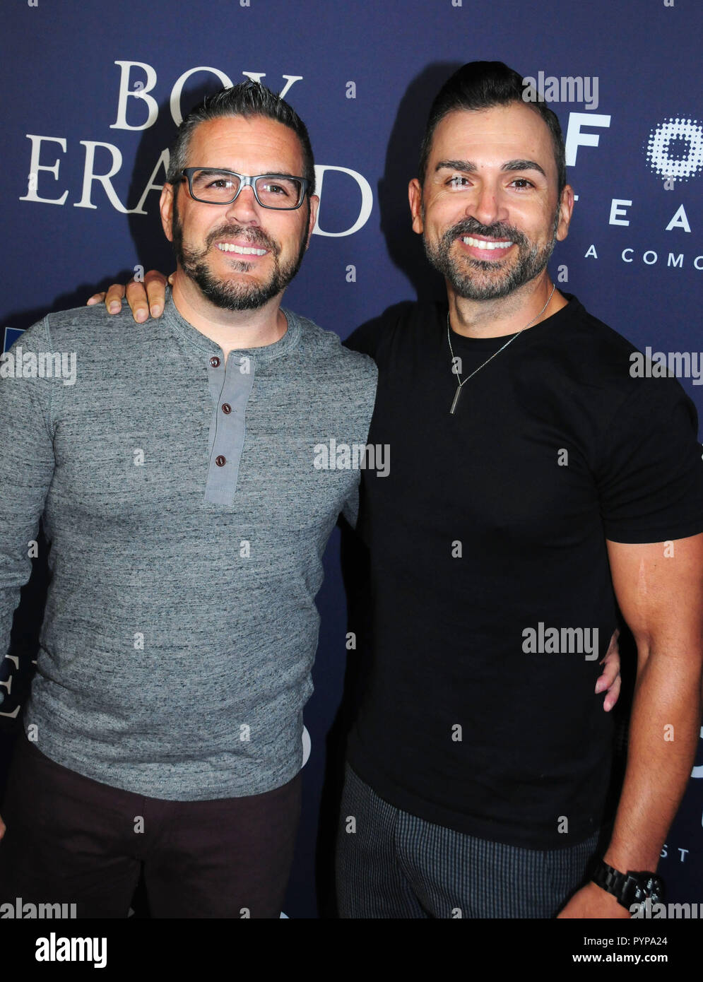 LOS ANGELES, CA - OCTOBER 29: Jeff Zarrillo and Paul Katami attend the premiere of Focus Features' 'Boy Erased' on October 29, 2018 at the Directors Guild of America in Los Angeles, California. Photo by Barry King/Alamy Live News Stock Photo
