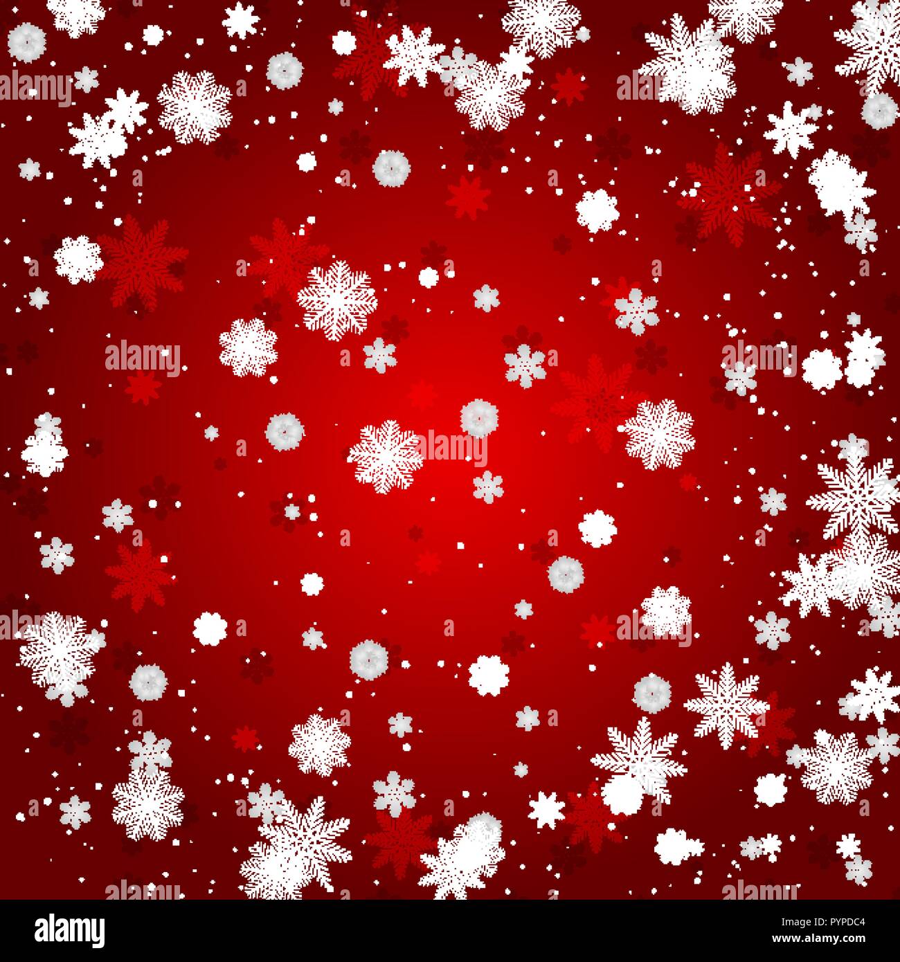 Christmas snowflake with night star light and snow fall abstract bakcground vector illustration eps10 Stock Vector