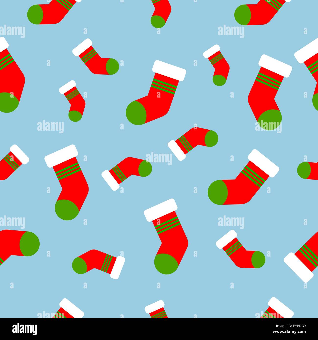 Seamless pattern with christmas socks. Vector illustration. Stock Vector