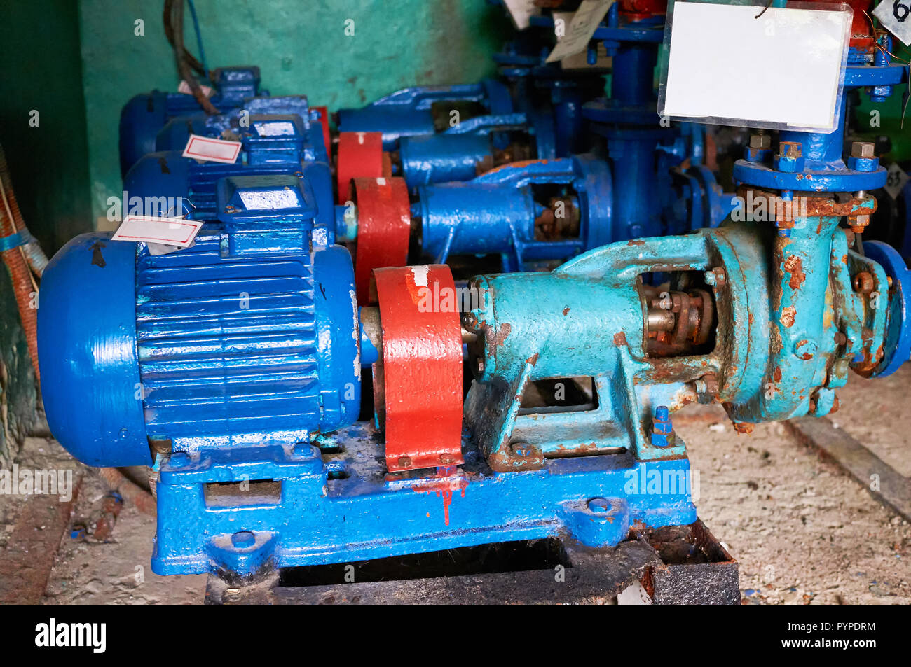 Blue electric water pump, 3D illustration Stock Photo - Alamy
