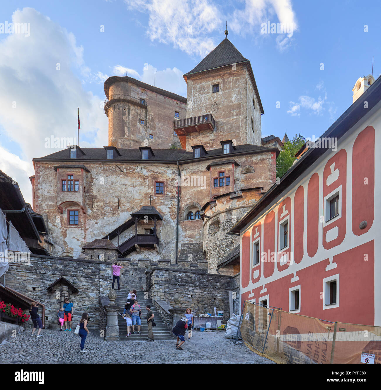 Part of Orava Castle from within its perimeter, in Slovakia Stock Photo