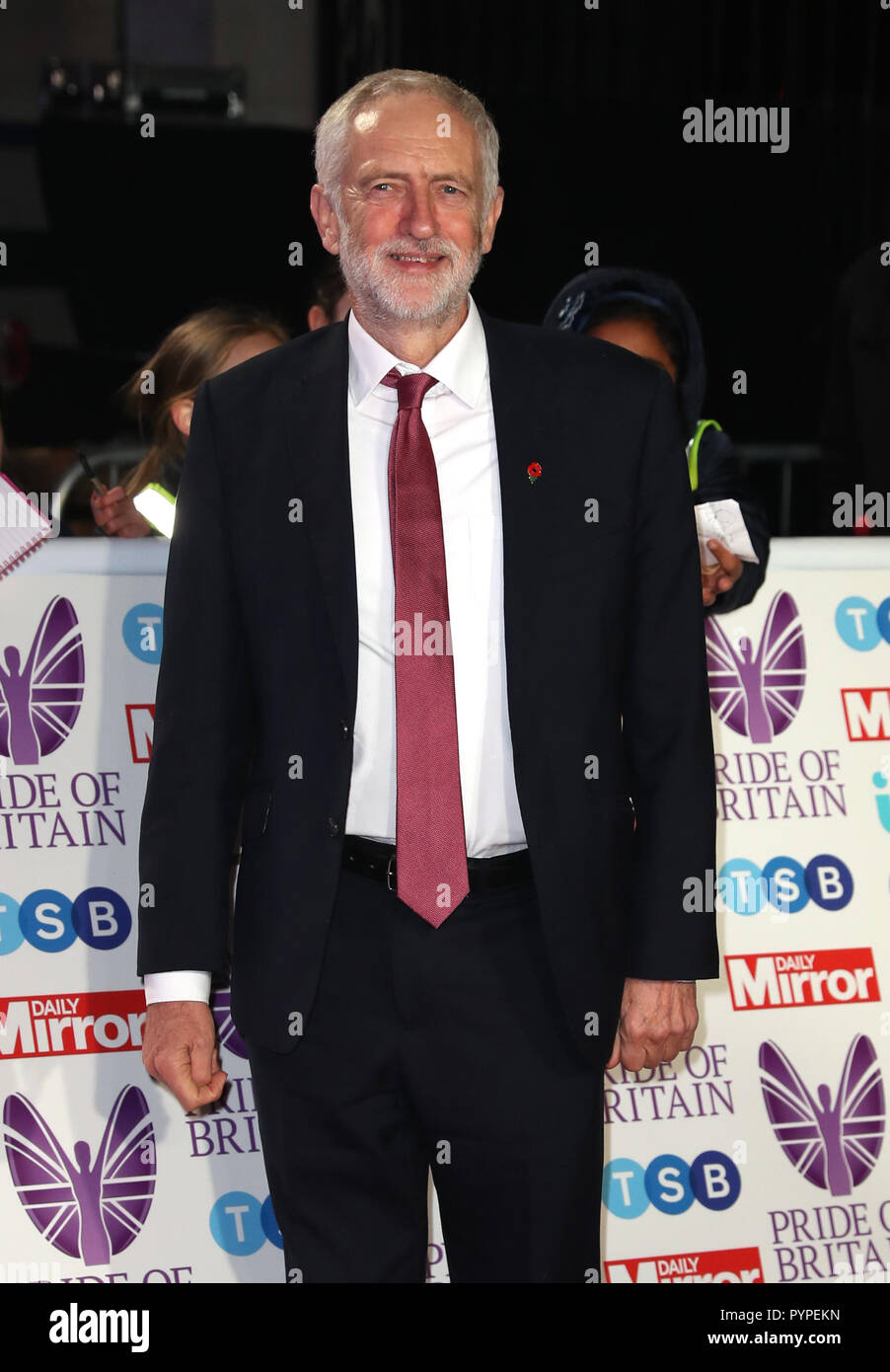Jeremy Corbyn during the Pride Of Britain Awards 2018, in partnership with TSB, honouring the nation's unsung heroes and recognising the amazing achievements of ordinary people, held at the Grosvenor House Hotel, London. Stock Photo