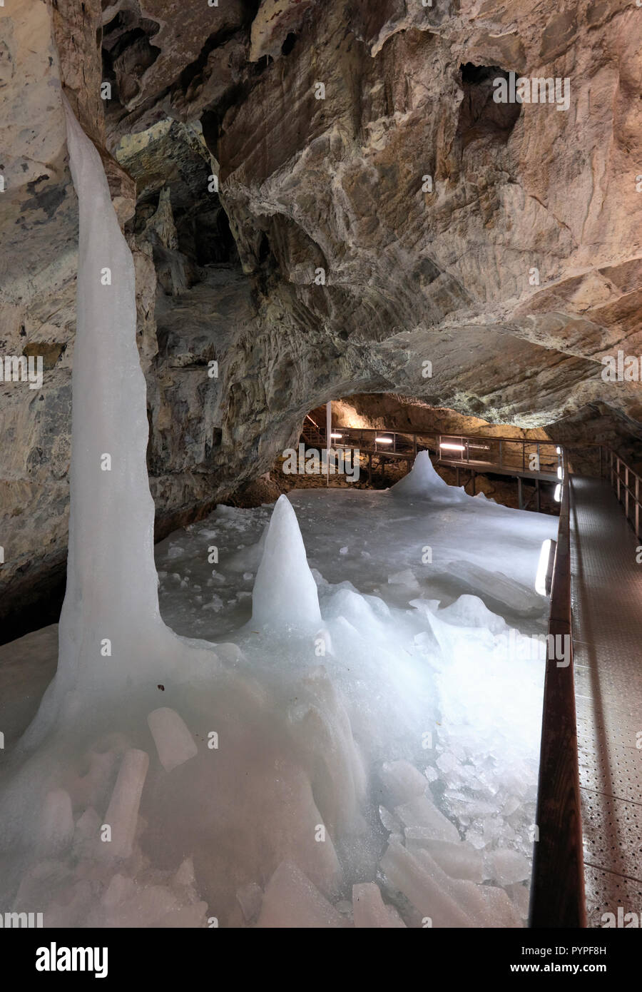 Demanovska Ice Cave in Slovakia, Europe Stock Photo