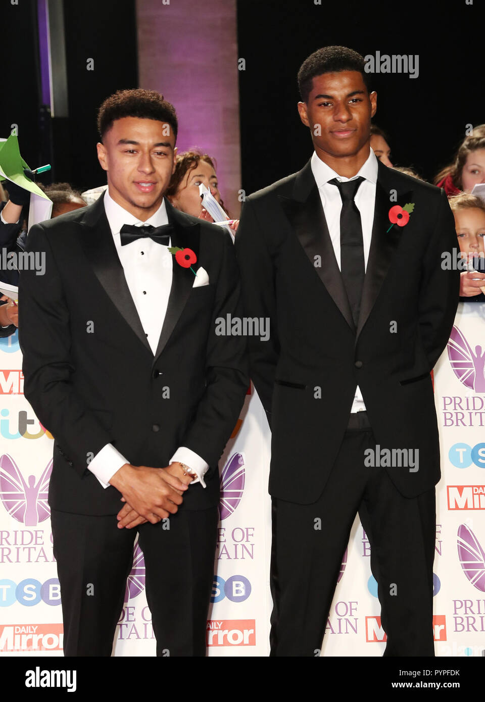 Jesse Lingard and Marcus Rashford during the Pride Of Britain