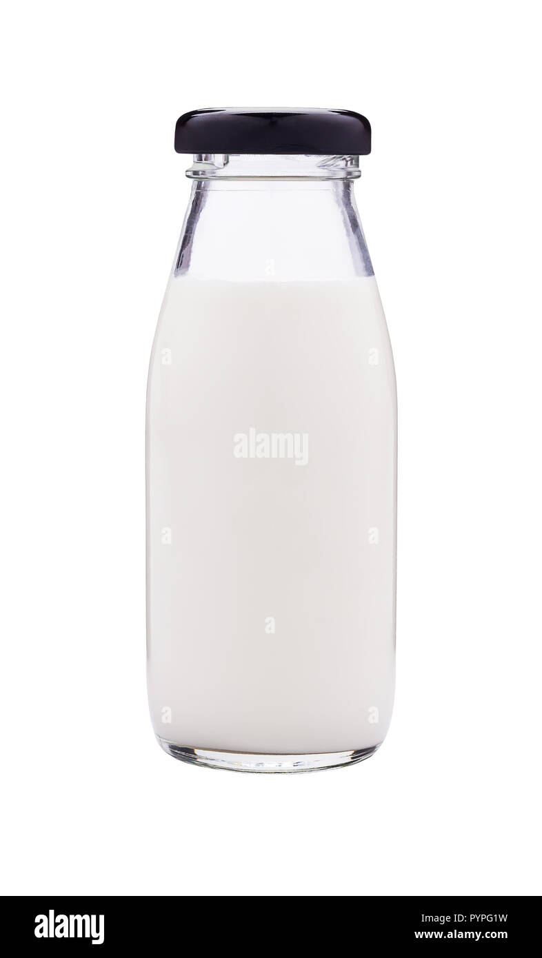 Isolate bottle of fresh milk on white background Stock Photo