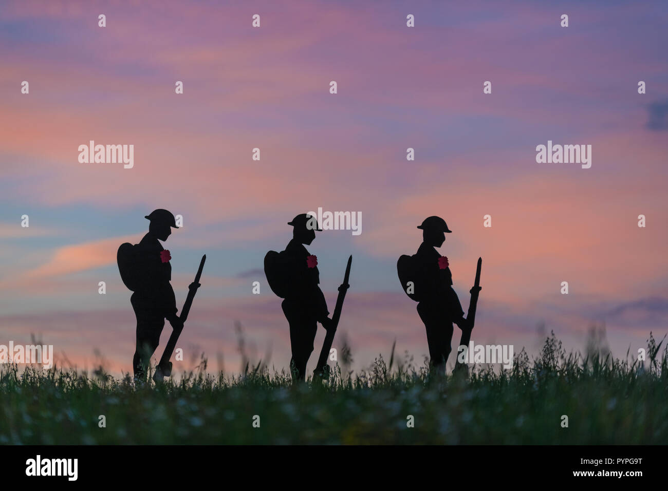 Lest we Forget - Remembrance Soldiers Stock Photo