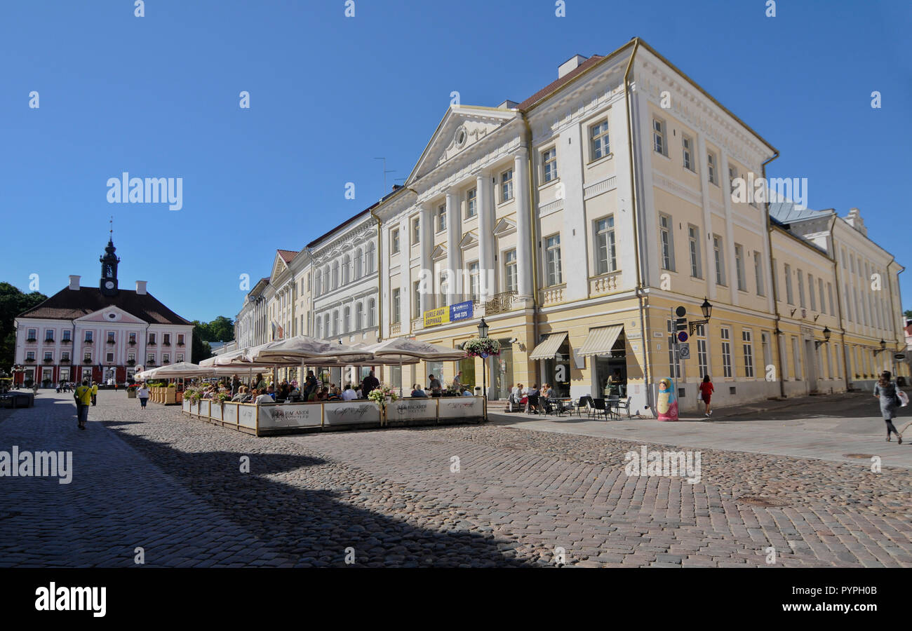 Town Hall Square (Raekoja plats), Tartu, Estonia Stock Photo
