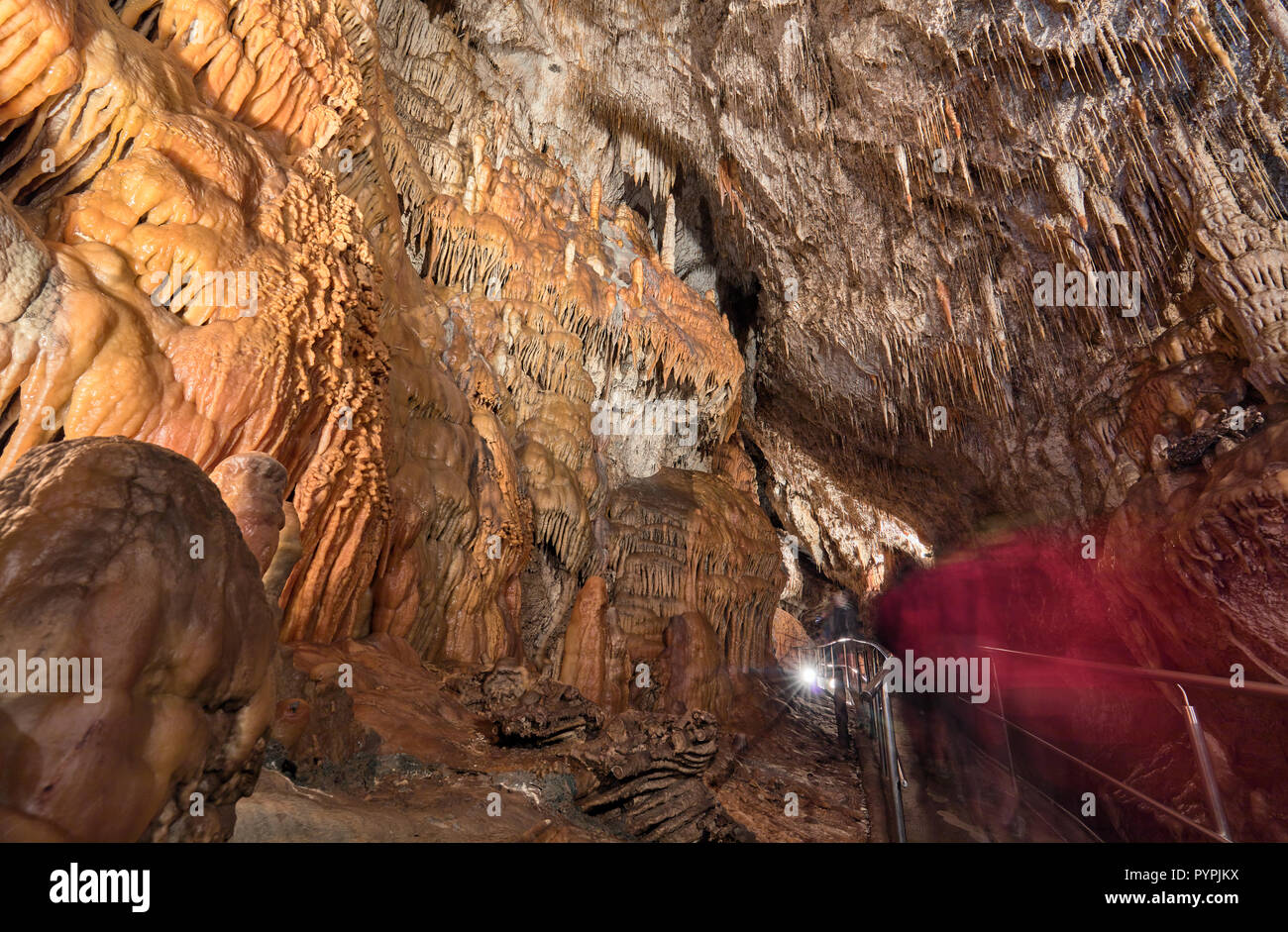 Beautiful underground interior of the Demanovska Cave of Freedom in the mountains of Slovakia, Europe Stock Photo