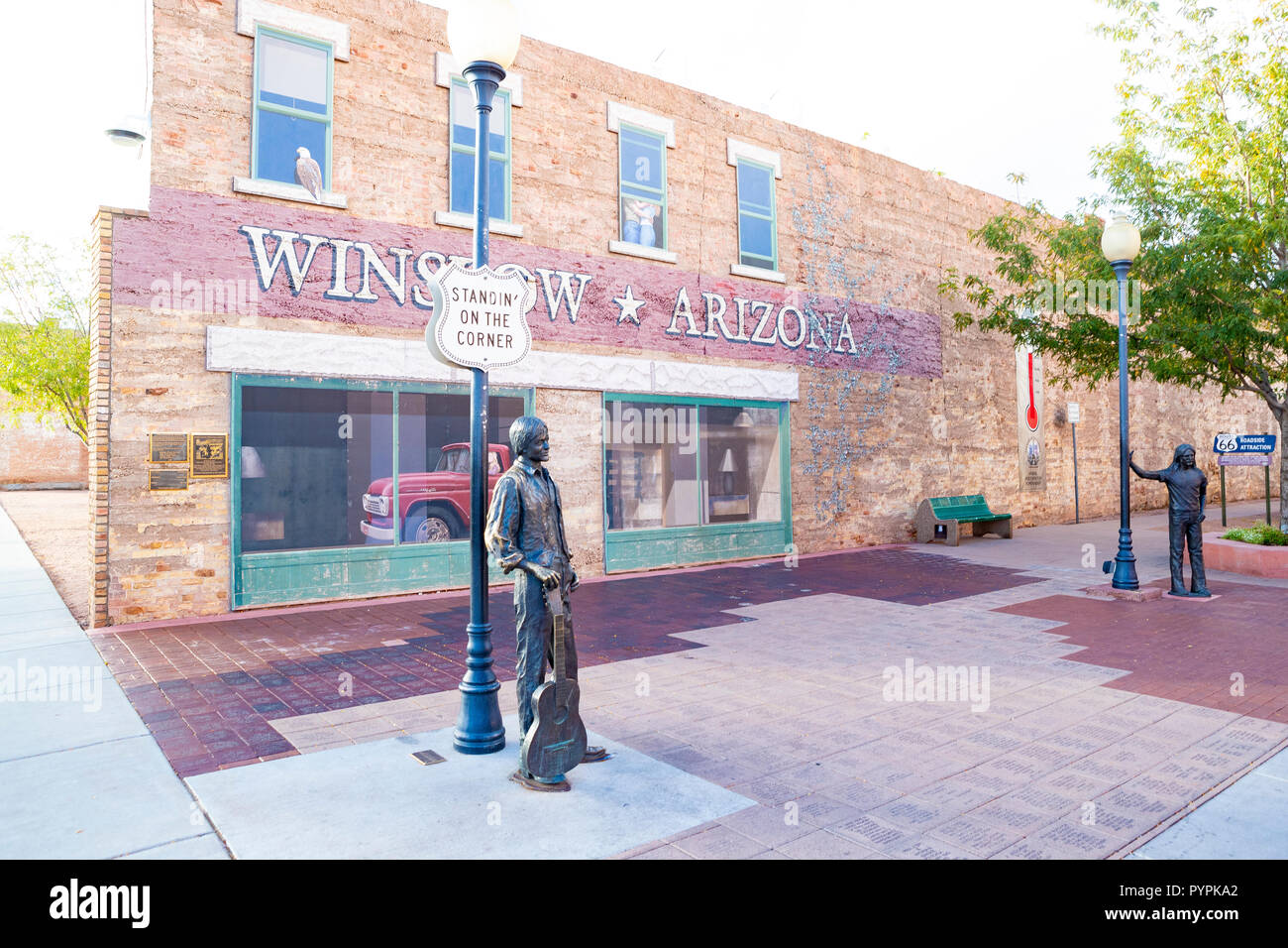 Eagles Standin' on the corner in winslow, arizona attraction Stock