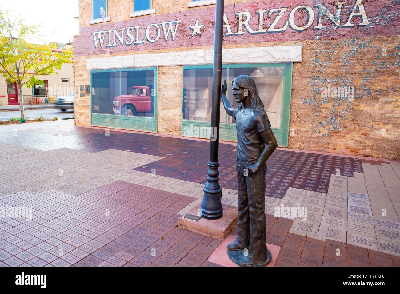 Eagles Standin' on the corner in winslow, arizona attraction Stock