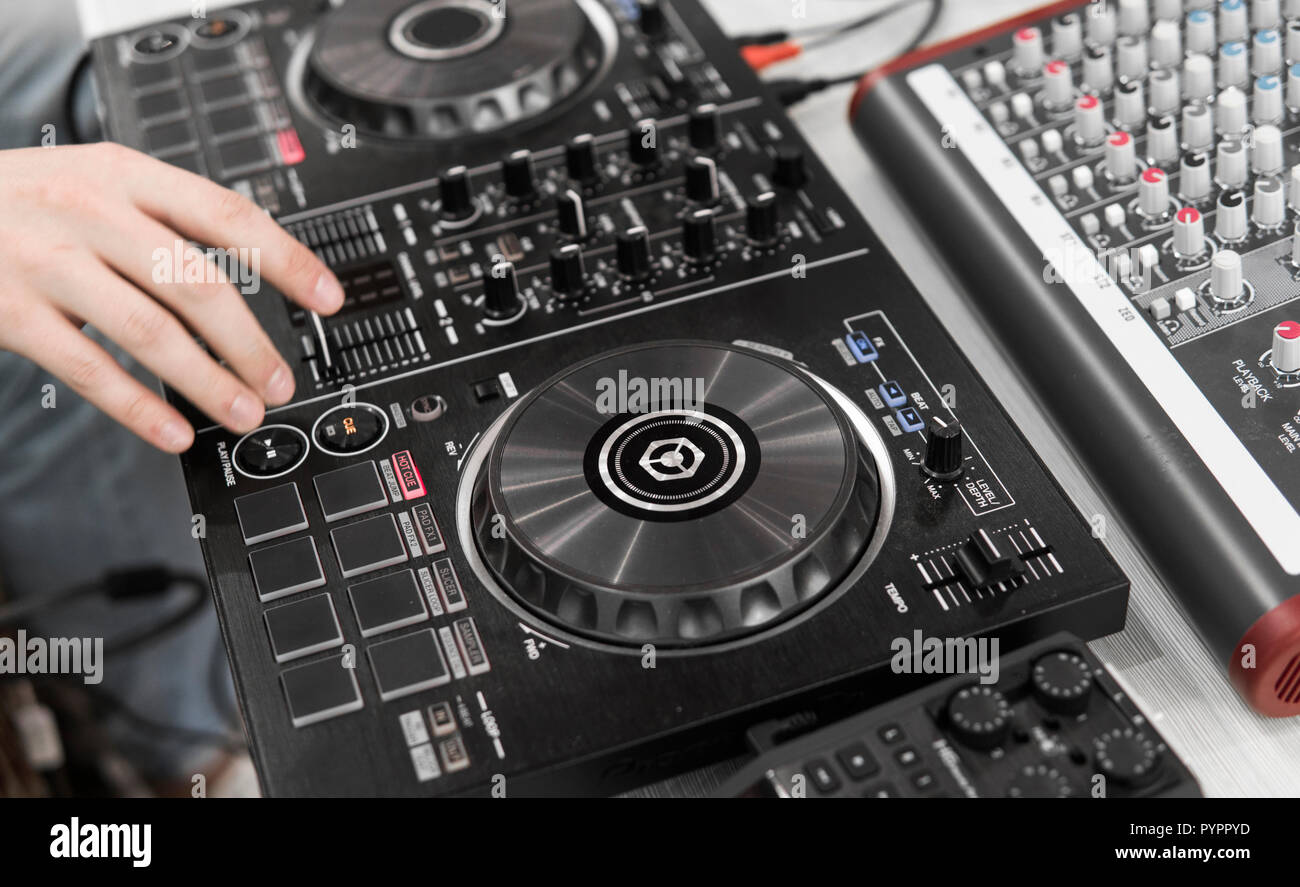 Dj Remote Control Dj Audio Controller Electronic Turntable Stock Photo Alamy