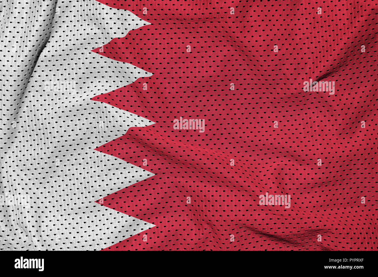 Bahrain flag printed on a polyester nylon sportswear mesh fabric with