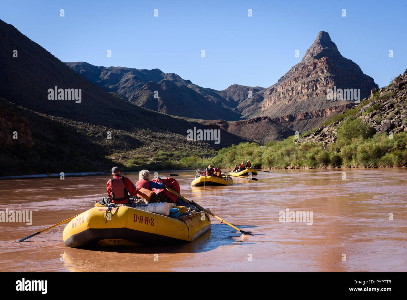 Diamond Peak. Rafting the Colorado River, Grand Canyon National Park, Arizona, USA. Stock Photo