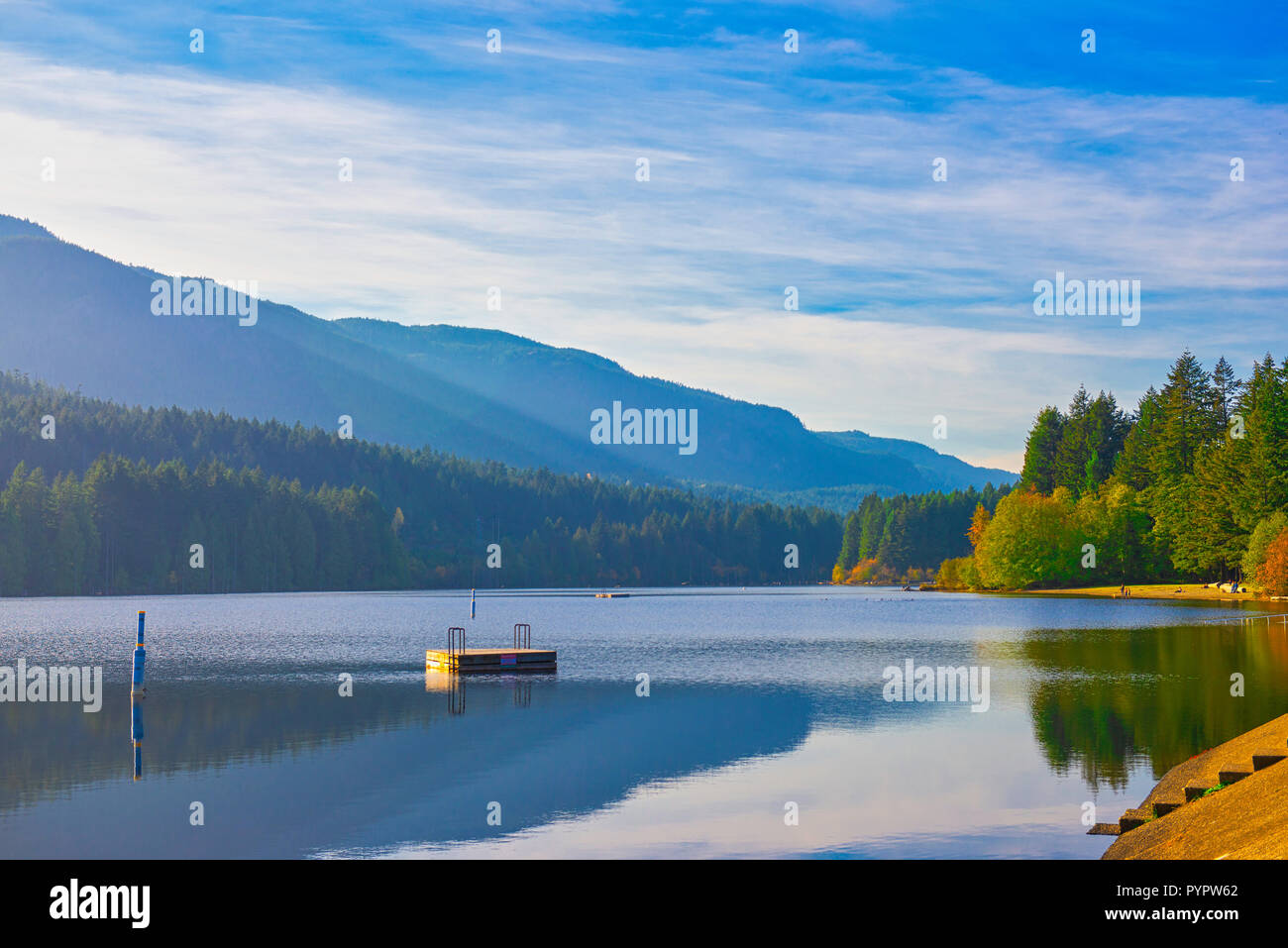 View of Westwood lake in Nanaimo during the fall, Vancouver Island