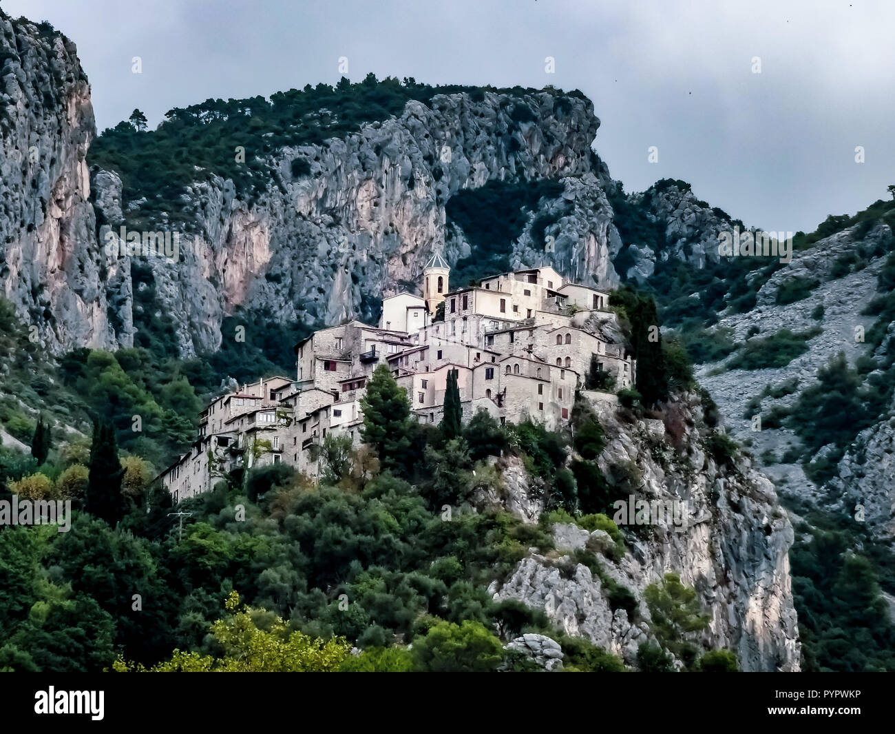 Peillon village Drap Cote D´azur France Stock Photo - Alamy