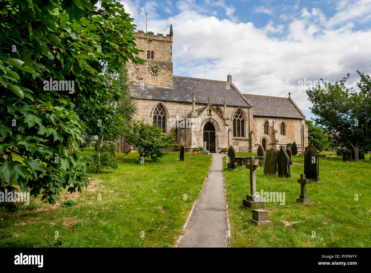 The Parish Church of St Luke and All Saints at Darrington West Yorkshire Stock Photo