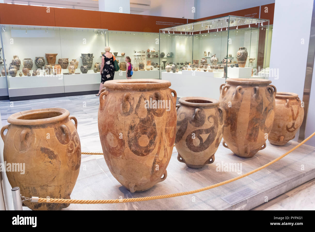 Greek Pithos vessels, Heraklion Archaeological Museum, Heraklion (Irakleio), Irakleio Region, Crete (Kriti), Greece Stock Photo
